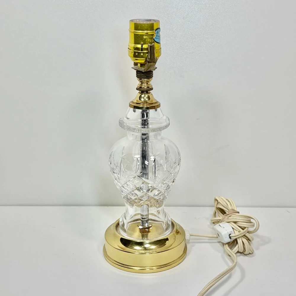 Vintage Crystal Glass Waterford Araglin Desk Bedside Table Lamp 10.5